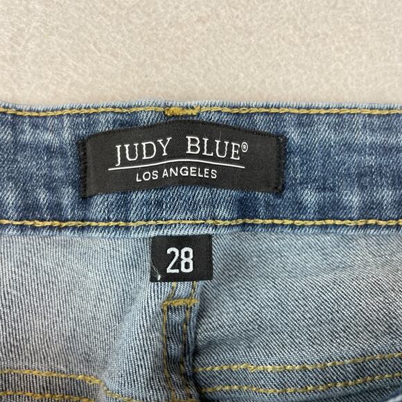 Judy Blue Womens Sz 28 Relaxed Fit Straight Leg Jeans Medium Distressed - Picture 5 of 13